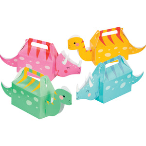 Girl Dino Party Decor Treat Boxes Cardboard 6cm x 31cm x 13cm Pack of 4