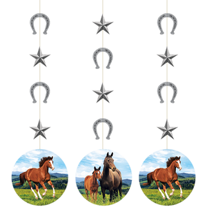 Horse and Pony Hanging String Cutouts 57cm Pack of 3