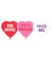 Valentine Hearts Latex Balloons Pack of 6