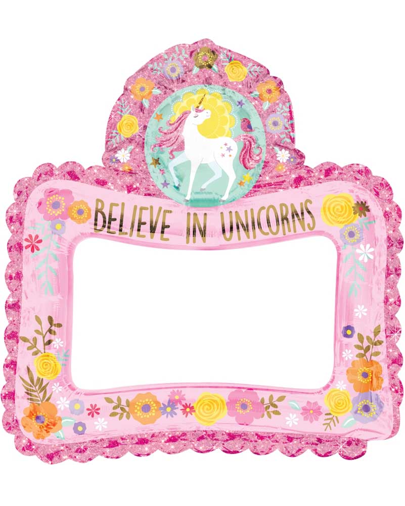 Magical Unicorn Selfie Frame Foil Balloon