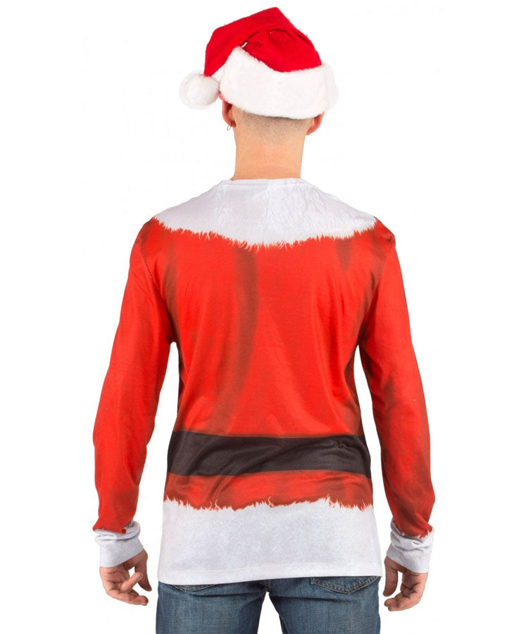 Christmas Santa Claus Mens Faux Real Tee