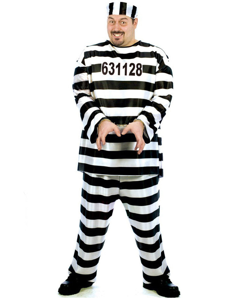 Jailbird Mens Plus Size Costume