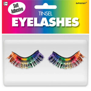 Team Spirit Tinsel Eyelashes Rainbow