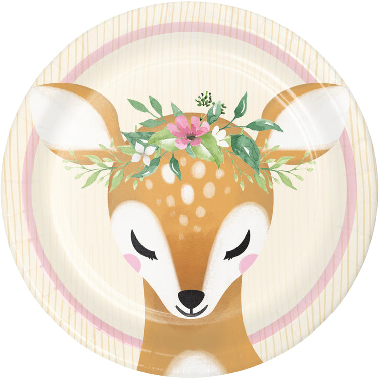 Deer Little One Lunch Plates Paper 18cm Pack of 8