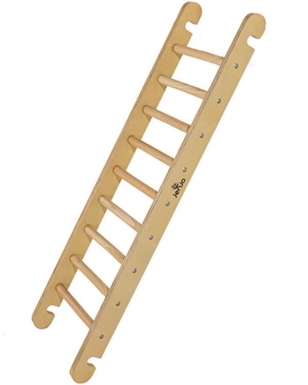 Kids Climbing Hardwood Stained Ladder with 9 Dowels 120cm