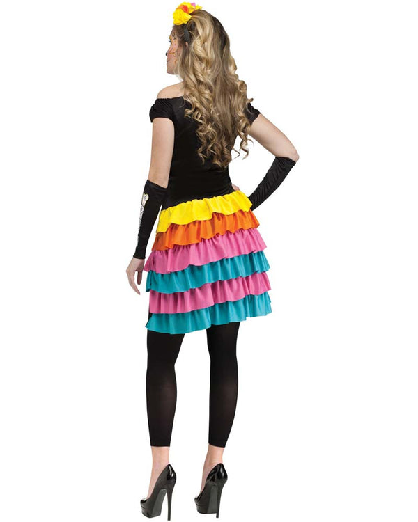 Day of the Dead Rainbow Womens Costume