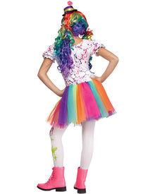Crazy Colour Clown Girls Costume