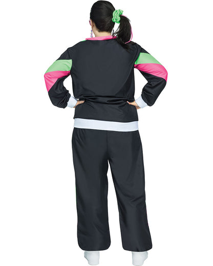 80s Black Tracksuit Plus Size Womens Costume