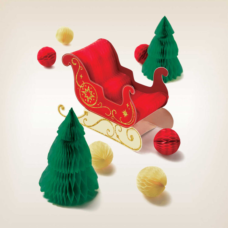 Christmas Sleigh Centrepiece Decorating Kit Pack of 9