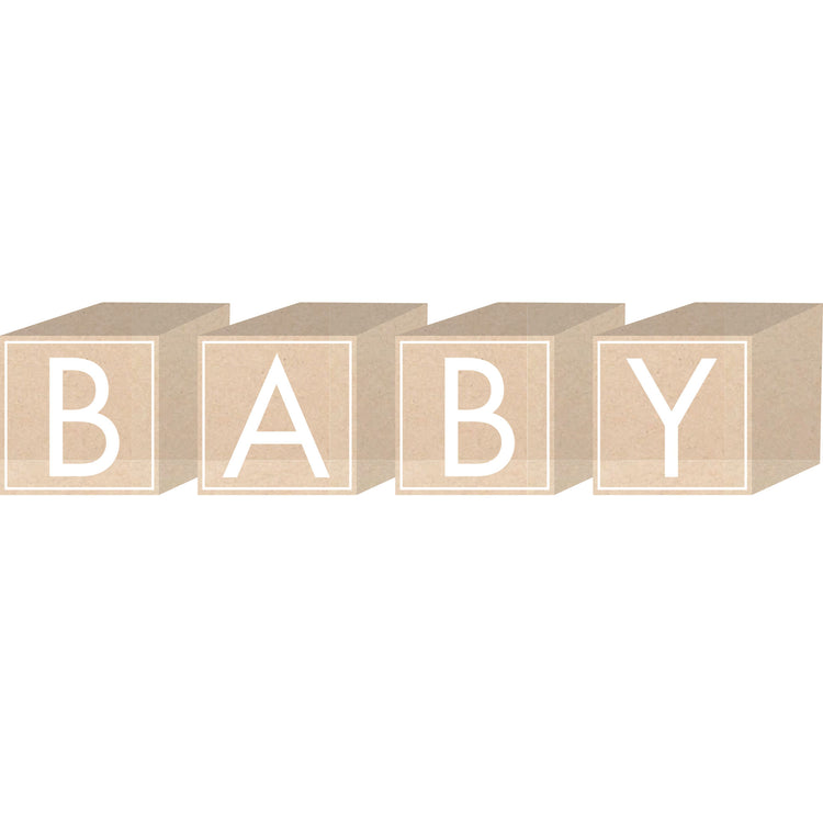 Ready to Pop MDF Baby Block Favors Pack of 4