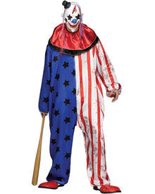 Evil Clown Collared Mens Halloween Costume