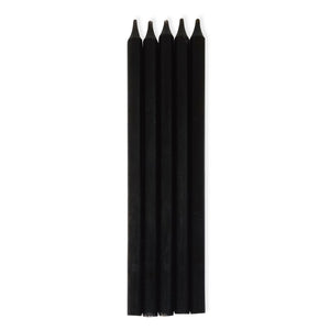 Black Matte Taper Candles Pack of 10