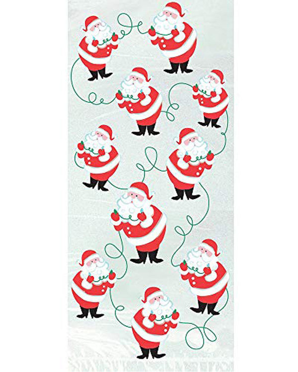 Christmas Twinkle Santa Printed Cello Bags Pack of 20