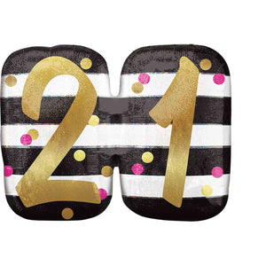 SuperShape Pink & Gold Milestone 21 Balloon