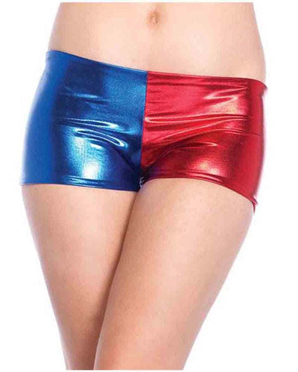 Metallic Red and Blue Booty Shorts
