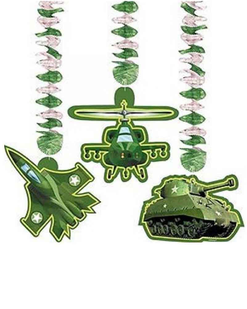 Camouflage Dangling Cutouts Pack of 3