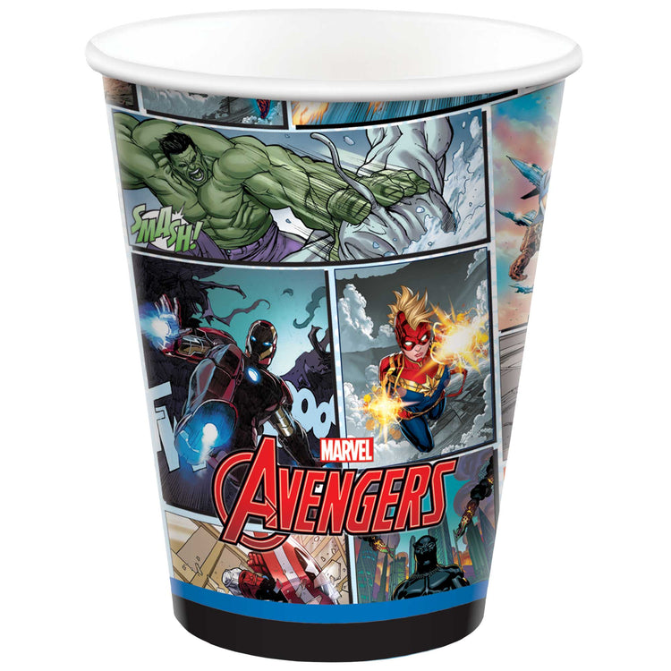 Marvel Avengers Powers Unite 9oz / 266ml Paper Cups Pack of 8