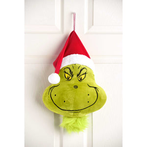 Christmas Dr. Seuss The Grinch Head Plush Door Hanger Decoration