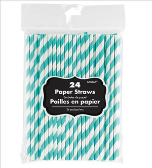 Paper Straws Robins Egg Blue Pack of 24