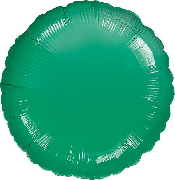 45cm Standard Circle HX Metallic Green Balloon