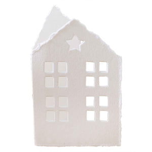 White Christmas Cotton Paper House Place Cards Pack of 6