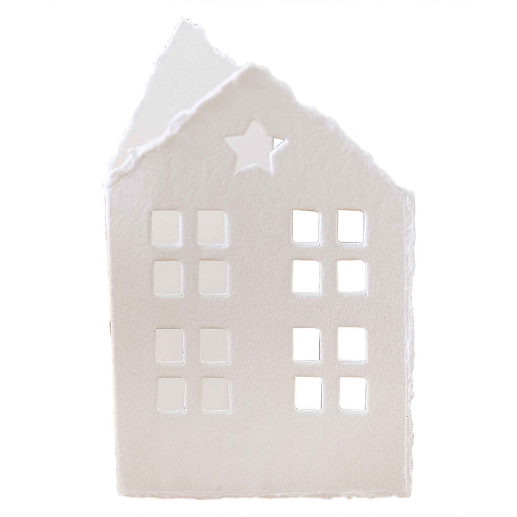 White Christmas Cotton Paper House Place Cards Pack of 6