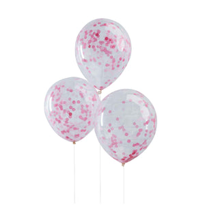 Pick & Mix Balloons Confetti Pink Pack of 5