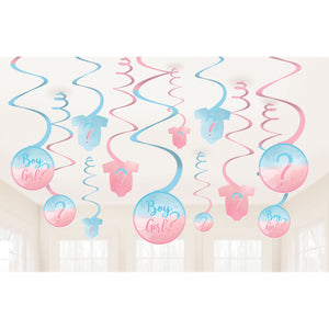 The Big Reveal Spiral Swirls Hanging Decorations Pack of 12