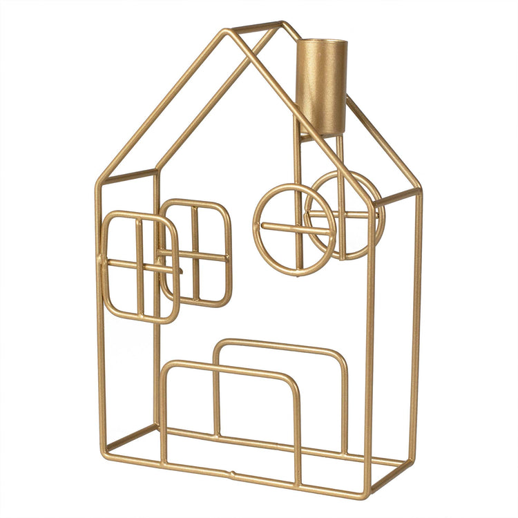 Cosy Copper Christmas Gold Metal House Candle Holder