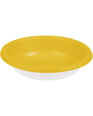 School Bus Yellow Paper Bowls 590ml Pack of 20