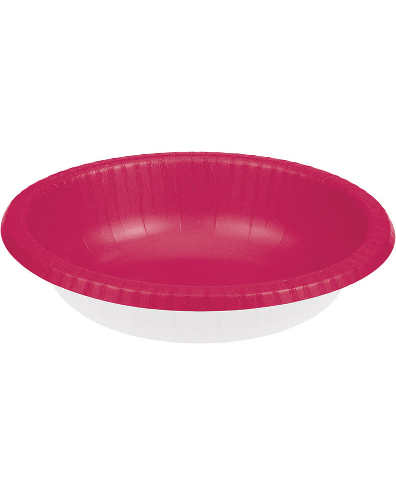 Hot Magenta Paper Bowls 590ml Pack of 20