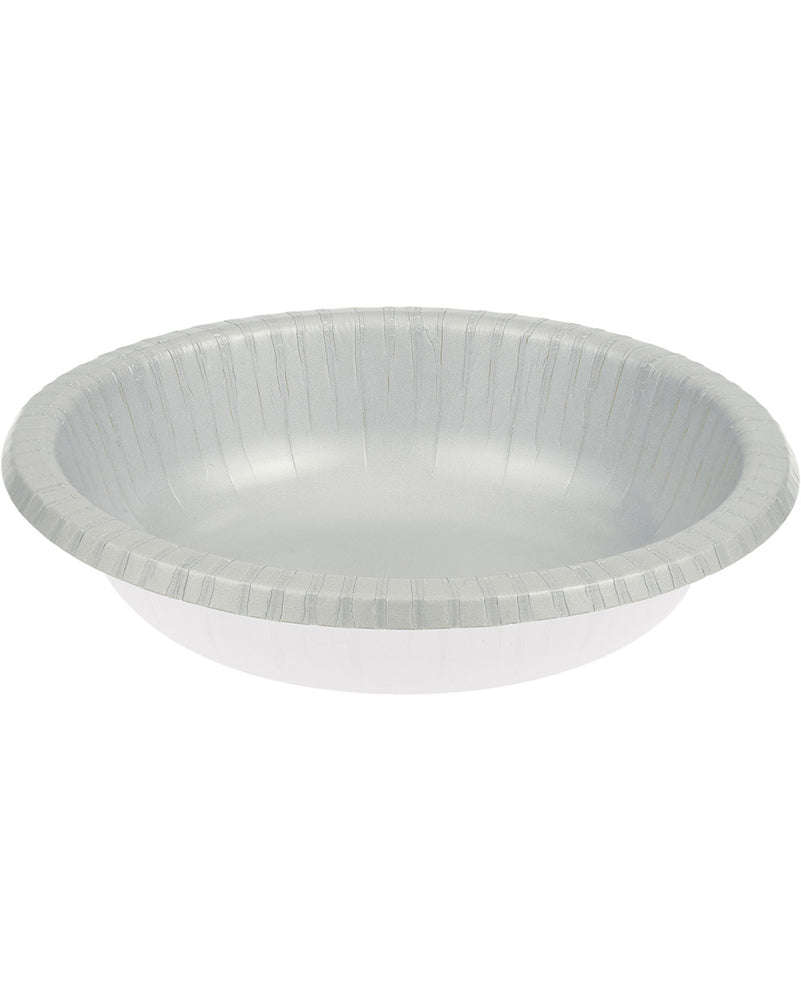 Christmas Shimmering Silver Paper Bowls 590ml Pack of 20