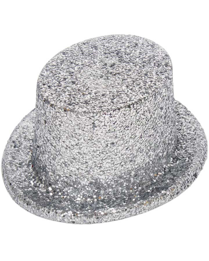 Glitter Top Hat Silver