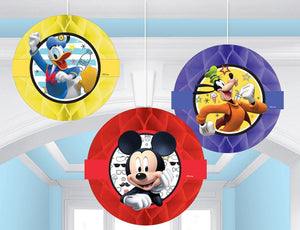 Mickey on the Go Honeycomb Decorations Pack of 3