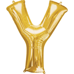 Gold Letter Y Supershape 86cm Balloon