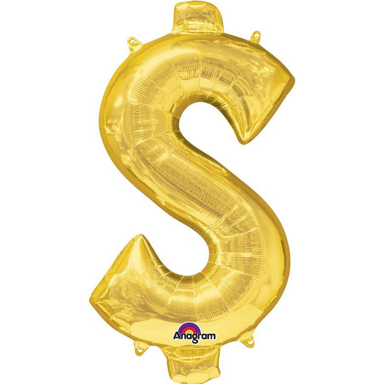 Gold 40cm Dollar Symbol Balloon