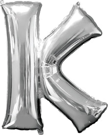 Letter K Silver Megaloon Foil Balloon 100cm