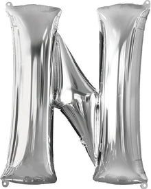 Letter N Silver Megaloon Foil Balloon 100cm