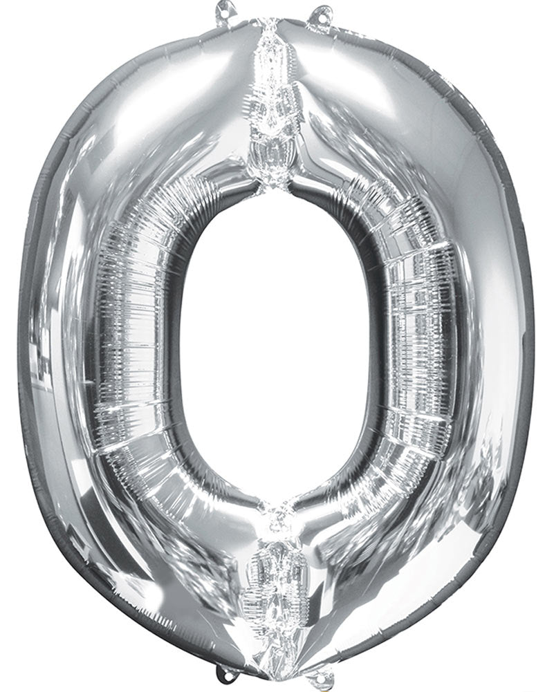 Letter O Silver Megaloon Foil Balloon 100cm