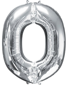 Letter O Silver Megaloon Foil Balloon 100cm