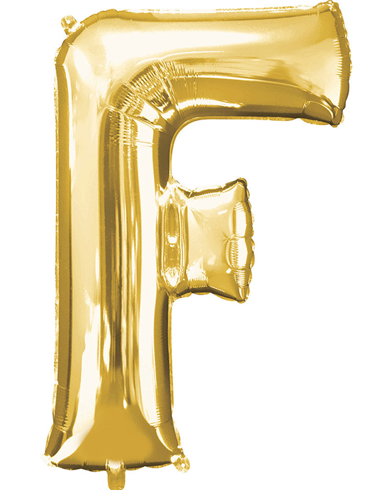 Letter F Gold Megaloon Foil Balloon 100cm