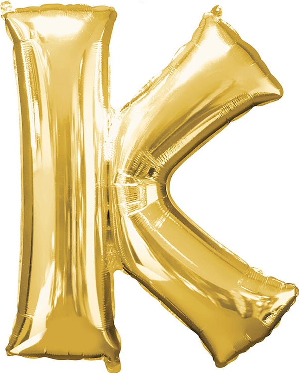 Letter K Gold Megaloon Foil Balloon 100cm