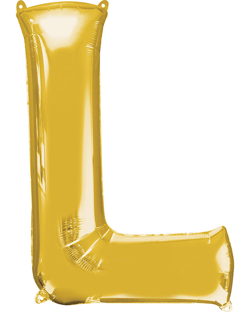 Letter L Gold Megaloon Foil Balloon 100cm
