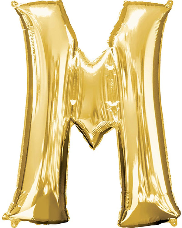Letter M Gold Megaloon Foil Balloon 100cm