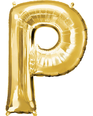 Letter P Gold Megaloon Foil Balloon 100cm