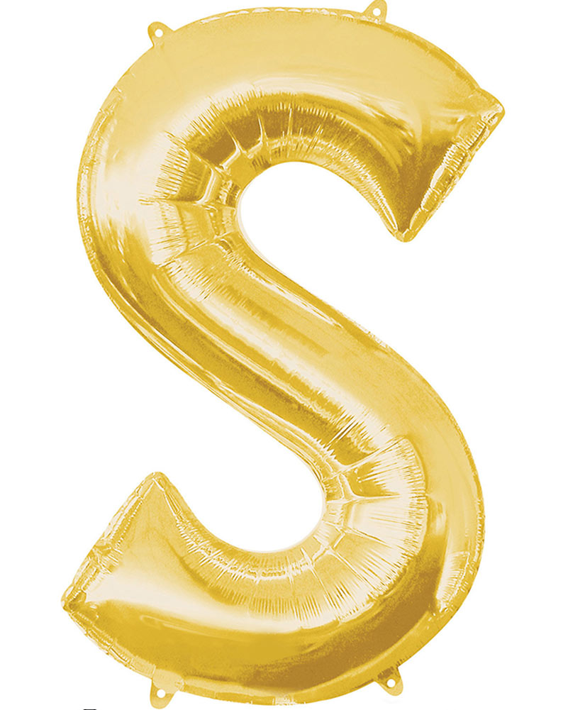 Letter S Gold Megaloon Foil Balloon 100cm
