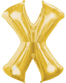 Letter X Gold Megaloon Foil Balloon 100cm