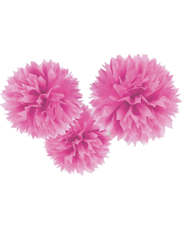 Fluffy Hanging Decorations Pink Pack of 3