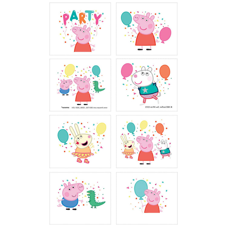 Peppa Pig Confetti Party Tattoos Pack of 8