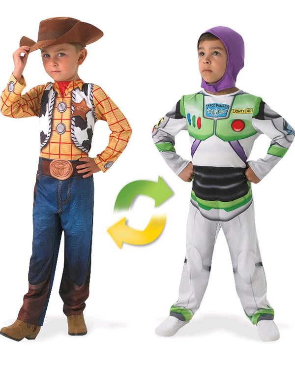 Disney Toy Story Woody and Buzz Reversible Deluxe Boys Costume